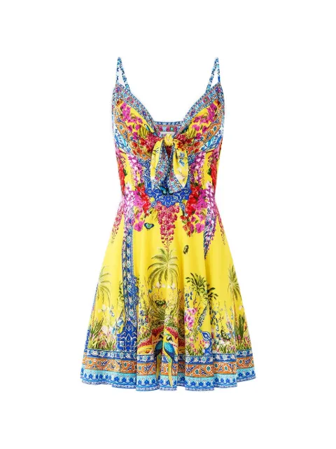 Camilla tie-front mini dress Yellow 00038487