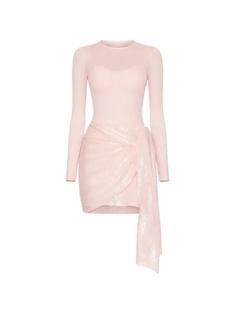 AREA sequin draped mini cocktail dress Pink RS26AWDR0213FA01