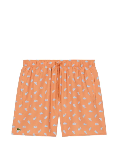 Lacoste Crocodile-print swim shorts Orange MH1851