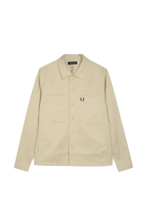 Fred Perry chest-pockets logo shirt jacket Neutrals M2400691