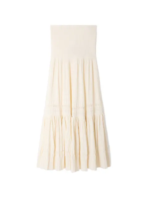 SANDRO ruffled long skirt Neutrals SFPJU01597
