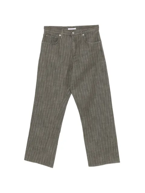 Sunflower Wide Twist striped straight jeans Green 5163