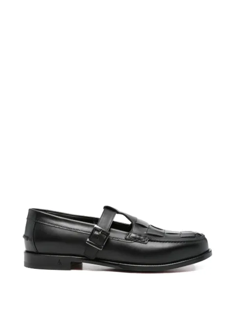 MORGILLO Martini buckled woven loafers Black 92406