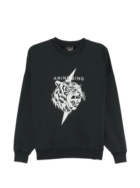 ANINE BING Miles tiger-graphic sweatshirt Black A0812512VTG3