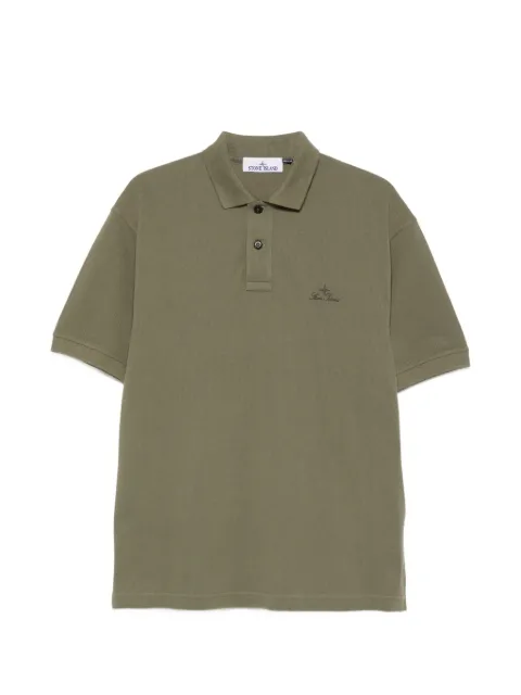 Stone Island 2200002 50/2 organic cotton piqué polo shirt Green L1S152200001S0039