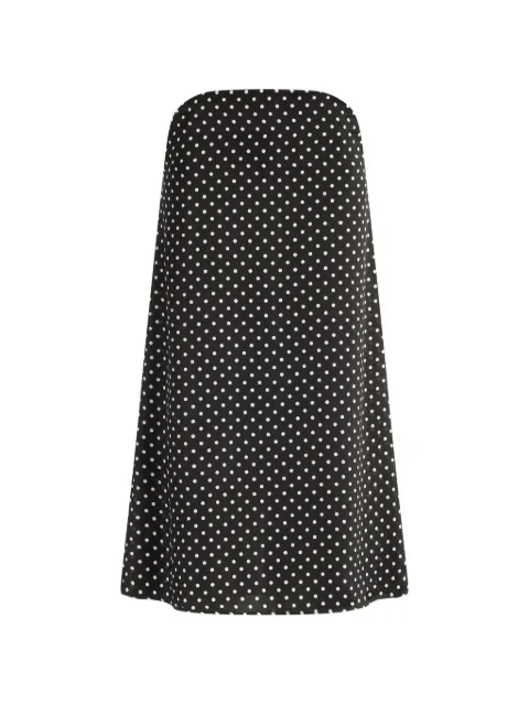 Jean Paul Gaultier polka dot asymmetric-waist midi silk skirt Black 2602WSK045W0930001