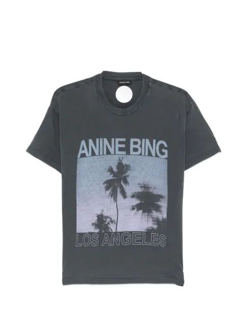 ANINE BING palm-print T-shirt Grey A0812162