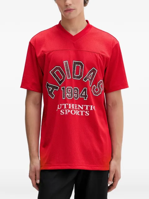adidas V-neck sports T-shirt Red KD0522