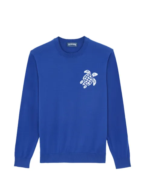 Vilebrequin logo-jacquard cotton sweater Blue RAYAS477