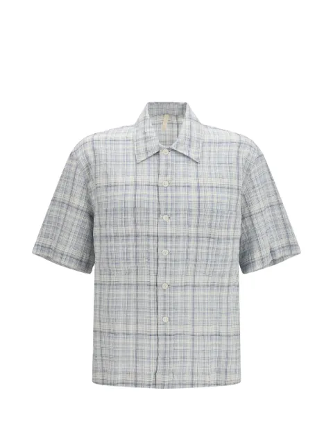 Sunflower Adam button-down short-sleeve cotton shirt Blue 12931