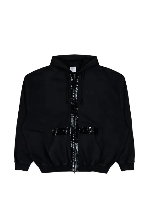 VETEMENTS taped zip-up hoodie Black ME76ZU142B