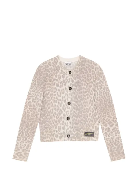 GANNI leopard-printed cardigan Neutrals K2467