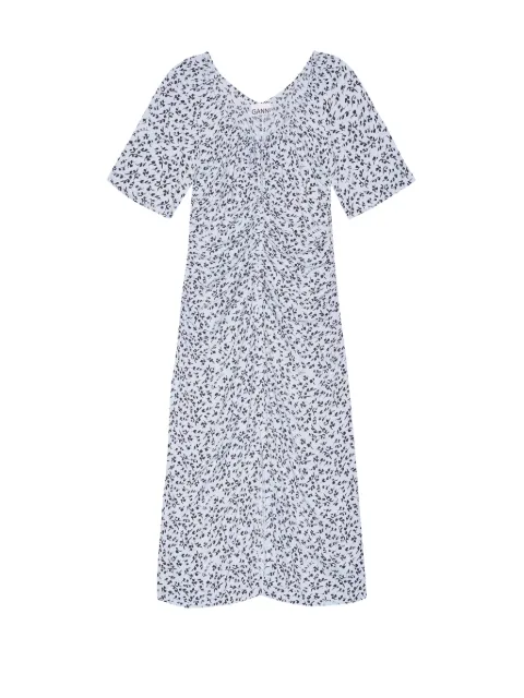 GANNI Heather midi dress Blue F8982