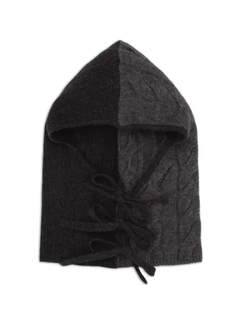 GANNI cable-knit balaclava Grey A6483