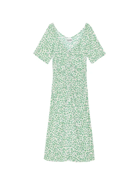 GANNI printed midi dress Neutrals F9033