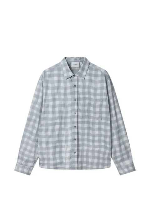 Axel Arigato Distort Gingham pocket shirt Blue A3876001
