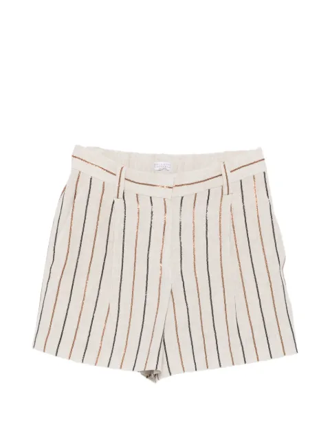 Brunello Cucinelli striped belt shorts Neutrals MM633P9223C200
