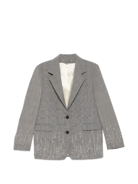 Golden Goose jacket in Prince of Wales check with crystal embroidery Grey GWP02069P002317