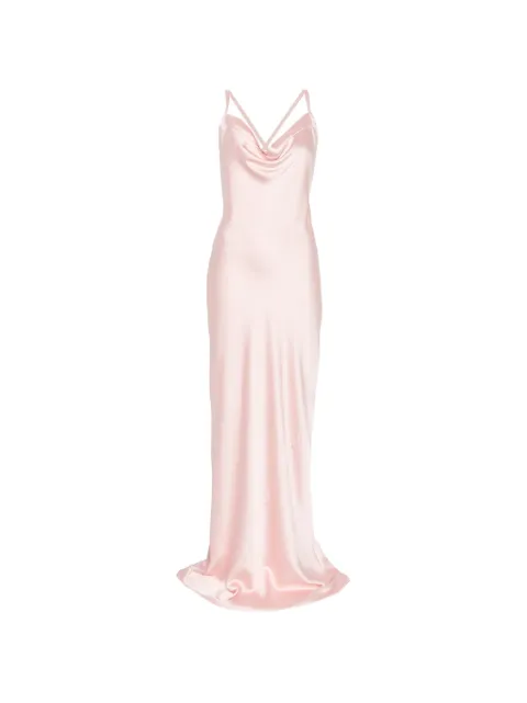 Norma Kamali cross-back maxi dress Pink ST1263SA844838