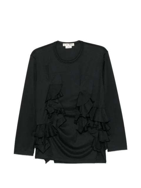 Comme Des Garçons ruffled long-sleeve T-shirt Black GQT011
