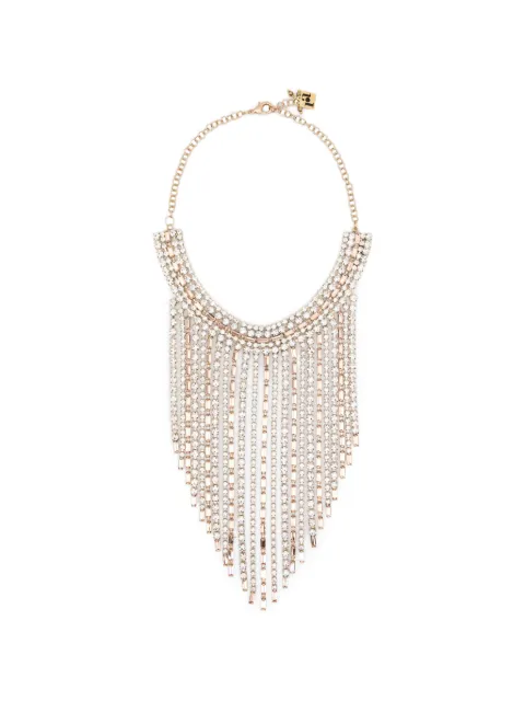 Rosantica crystal-embellished fringed necklace Gold 17830NECFR
