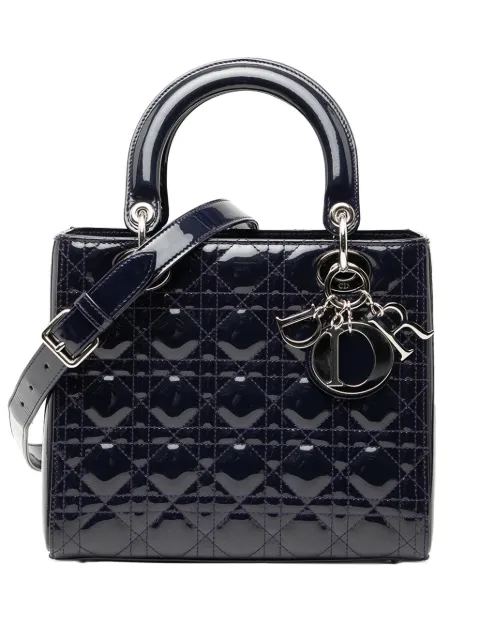 Christian Dior Pre-Owned 2016 Medium Patent Cannage Lady Dior satchel Blue L9IHMLP99VDTTQ18