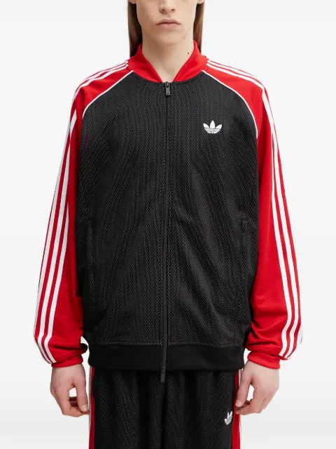 adidas SST logo-stripes zip-up sweatshirt Black KE0115