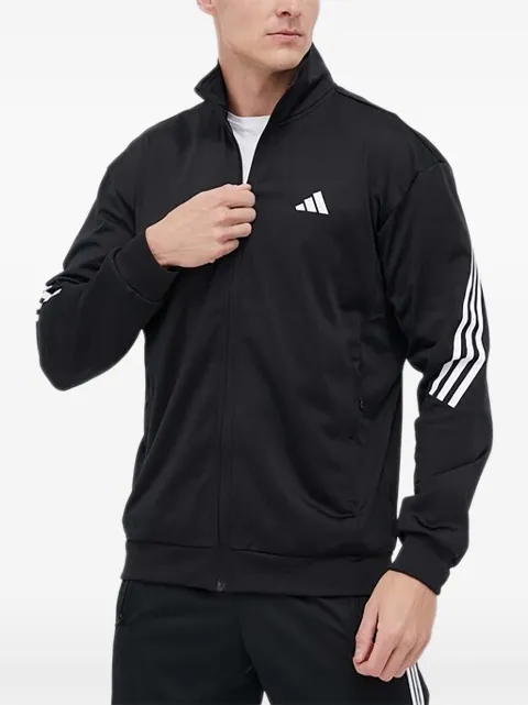 adidas stripe zip-up jacket Black HT7176