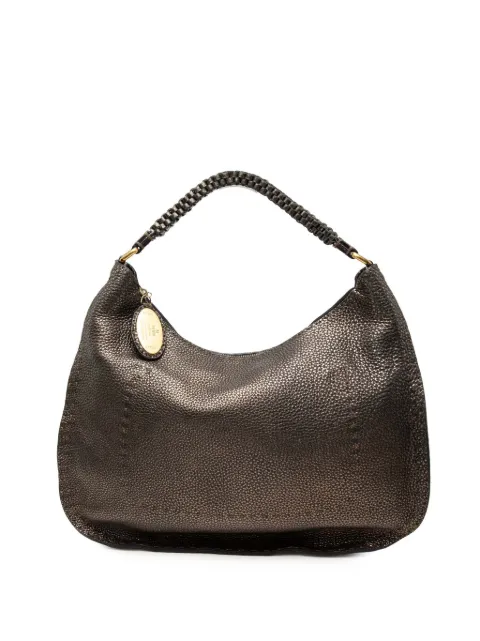 Fendi Pre-Owned 2000-2010 Metallic Pebbled Leather Selleria shoulder bag Brown EAUGGA5JTY2RHOFV