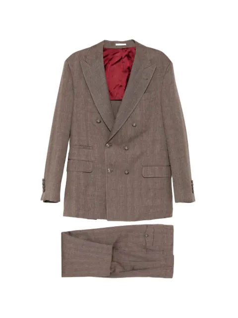 Brunello Cucinelli double-breasted suit Brown MZ4089CPN2C009