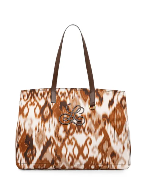 LUISA SPAGNOLI Imbarco monogram-plaque tote bag Brown 543086