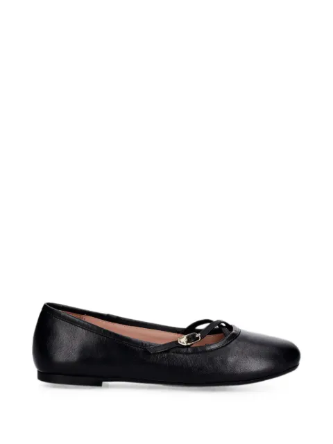 Love Moschino heart-motif crossover-strap ballet flats Black JA11111G1OIE0