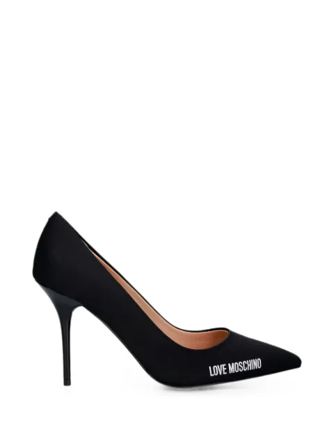 Love Moschino logo-print pointed-toe pumps Black JA10299G1OIM0