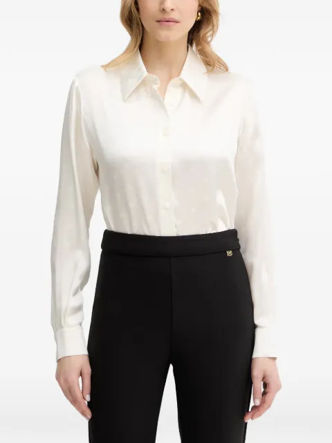 LUISA SPAGNOLI Baronetto logo-pattern shirt White 542979