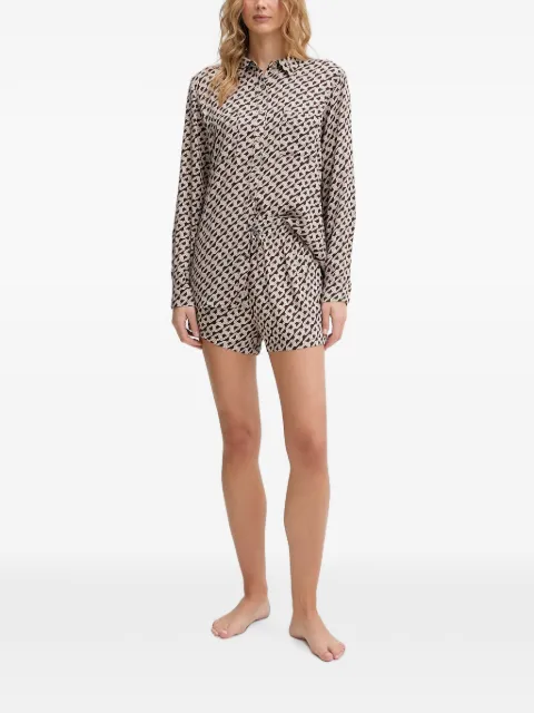 Melissa Odabash Annie chain-print drawstring shorts Brown MOANNIE