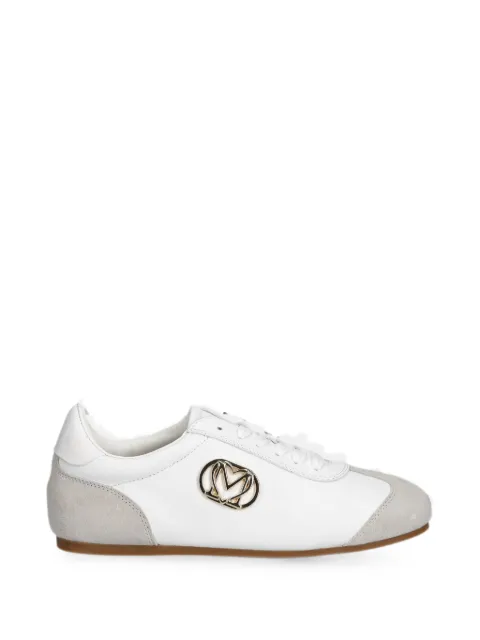 Love Moschino logo-plaque suede-panel sneakers White JA10121G1OIK1