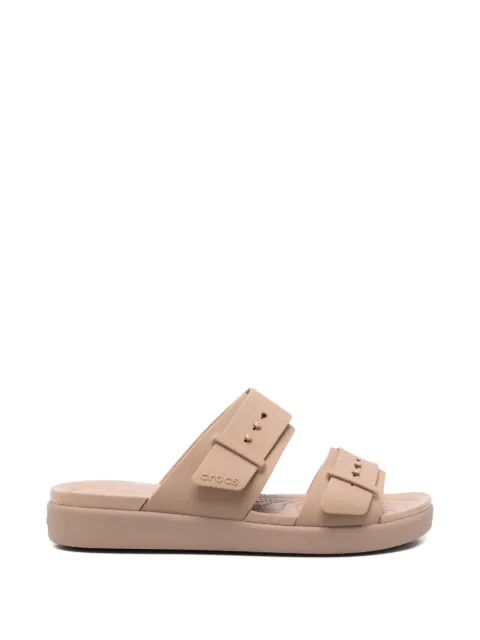 Crocs Brooklyn buckle strap slippers Brown 211215