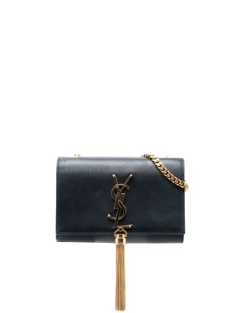 Saint Laurent Pre-Owned 2016 Small Smooth Calfskin Monogram Kate Tassel crossbody bag Black 2AO5HZB894XNONNT