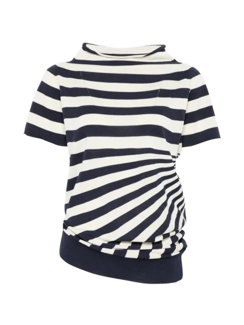 Junya Watanabe striped short-sleeve T-shirt Blue JQN021