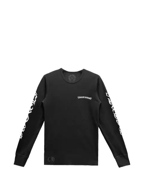 Chrome Hearts Scroll waffle thermal long-sleeve T-shirt Black CHRM0879