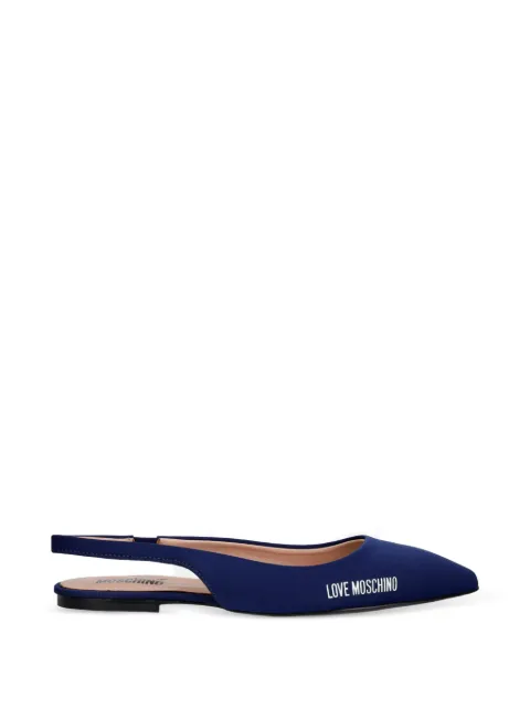 Love Moschino logo-print slingback pumps Blue JA11021G1OIM0
