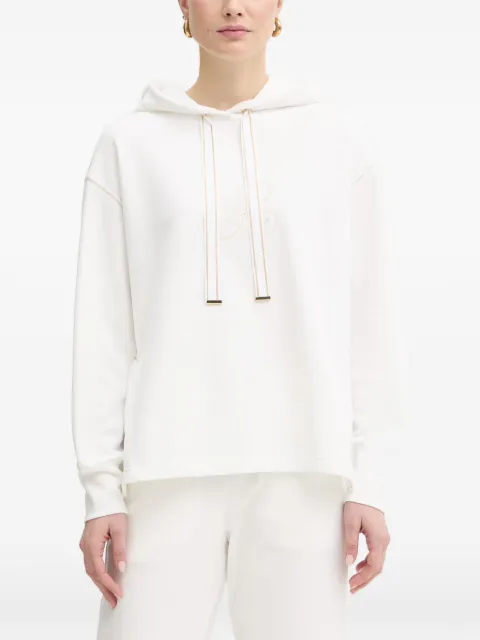LUISA SPAGNOLI Bravata drawstring embroidered hoodie White 543163