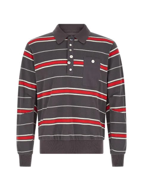 Undercover striped cotton polo shirt Grey UC1F48042