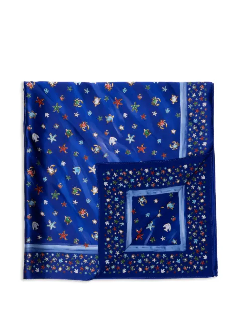 Eshvi printed silk scarf Blue PKSES012