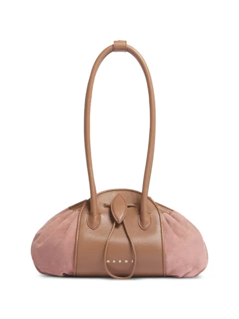 Marni leather and suede Tulipea shoulder bag Pink SHMP0156U5P9105