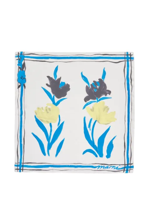 Marni floral print silk foulard White ACMC0202A0UAS027