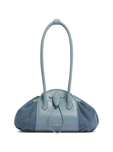 Marni leather and suede Tulipea shoulder bag Blue SHMP0156U5P9105