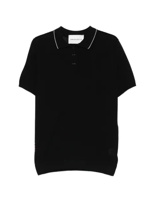 AMARANTO perforated polo shirt Black B9AB0050GESSO
