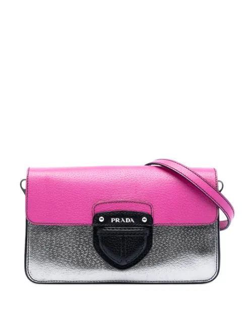 Prada Pre-Owned 2013-2025 Tricolor Metallic Cinghiale crossbody bag Pink 9BVARDUZ1YANRVU9