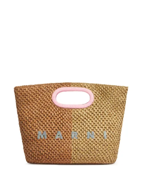 Marni paper raffia Seaside clutch Brown BMMP0172A0P9110